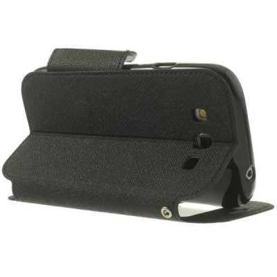 Roar Diary atverčiamas Samsung Galaxy Grand Neo (Lite) juodas odinis dėklas / Priedai.lt