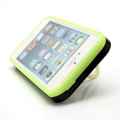 Melns tumsā spīdošs „i-Glow“ silikona, plastmasas Apple iPhone 5, 5S apvalks / Vacins.lv