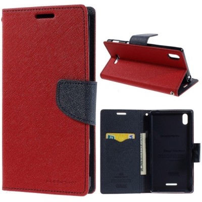 Sony Xperia T3 Mercury raudonas atverčiamas dėklas - piniginė / Priedai.lt