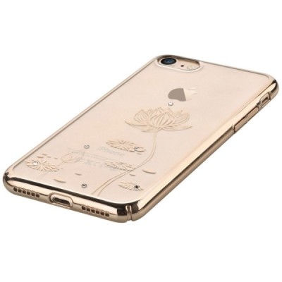 Apple iPhone 7 (iPhone 8) elegants Devia Lotus Garland Swarovski dzidrs (caurspīdīgs) zelta plastmasas apvalks ar kristāliem / V