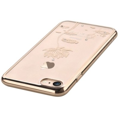 Apple iPhone 7 (iPhone 8) elegants Devia Lotus Garland Swarovski dzidrs (caurspīdīgs) zelta plastmasas apvalks ar kristāliem / V