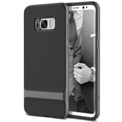 „Rock“ Royce sustiprintos apsaugos Samsung Galaxy S8 (G955) juodas pilkos spalvos apvadais kieto silikono (TPU) ir plastiko dėkl