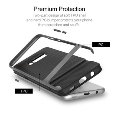 „Rock“ Royce sustiprintos apsaugos Samsung Galaxy S8 (G955) juodas pilkos spalvos apvadais kieto silikono (TPU) ir plastiko dėkl