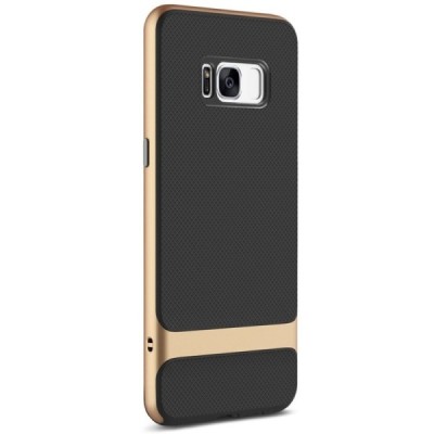 „Rock“ Royce sustiprintos apsaugos Samsung Galaxy S8 (G955) juodas aukso spalvos apvadais kieto silikono (TPU) ir plastiko dėkla