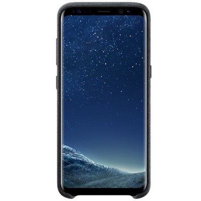 Samsung Galaxy S8 (G950) Alcantara  Cover melns plastmasas apvalks / vacins.lv