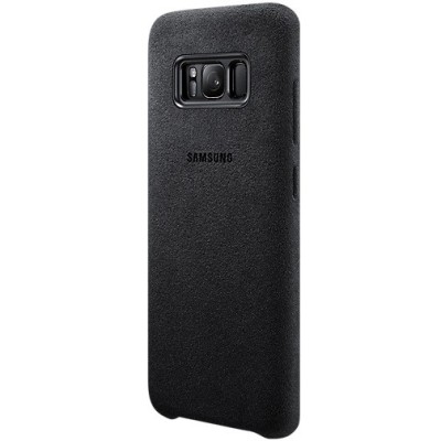 Samsung Galaxy S8 (G950) Alcantara  Cover melns plastmasas apvalks / vacins.lv