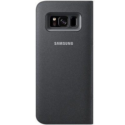 Samsung Galaxy S8 (G950) originalus Led View Cover atverčiamas juodas odinis dėklas - piniginė / Priedai.lt