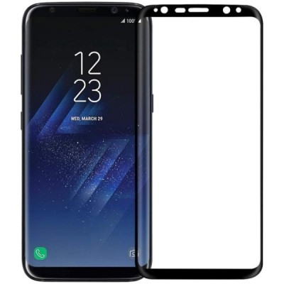 Samsung Galaxy S8 (G950) Nillkin“ 3D 9H Tempered Glass sustiprintos apsaugos juodas pilnai dengiantis apsauginis ekrano stiklas