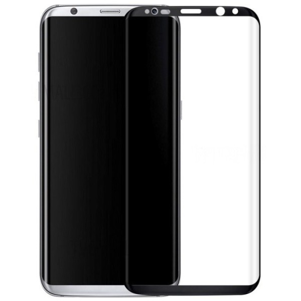 „Calans“ 9H Tempered Glass pilnai dengiantis apsauginis ekrano stiklas 0.2 mm - juodas (Galaxy S8+)