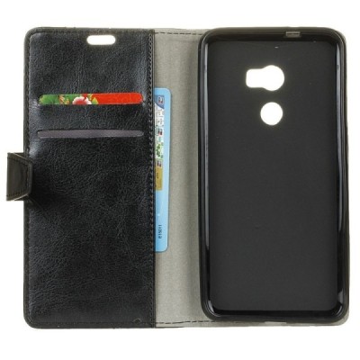 HTC One X10 atvēramais ādas melns maciņš (maks) / Vacins.lv