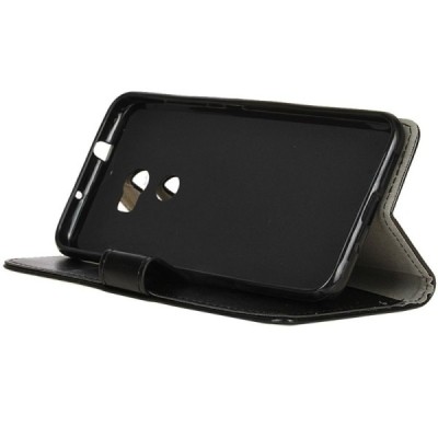 HTC One X10 atvēramais ādas melns maciņš (maks) / Vacins.lv