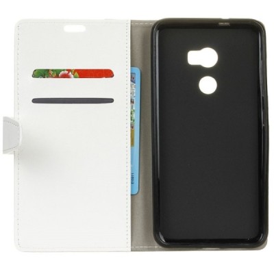 HTC One X10 atvēramais ādas balts maciņš (maks) / Vacins.lv