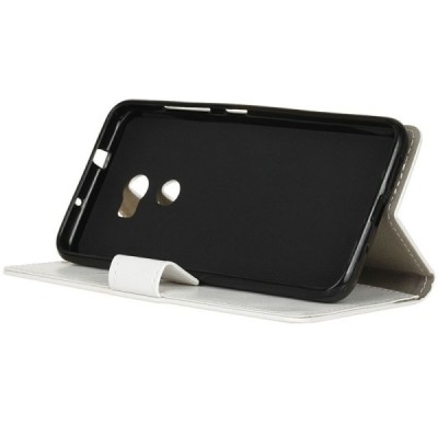 HTC One X10 atvēramais ādas balts maciņš (maks) / Vacins.lv