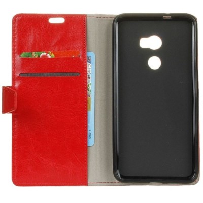 HTC One X10 atvēramais ādas sarkans maciņš (maks) / Vacins.lv