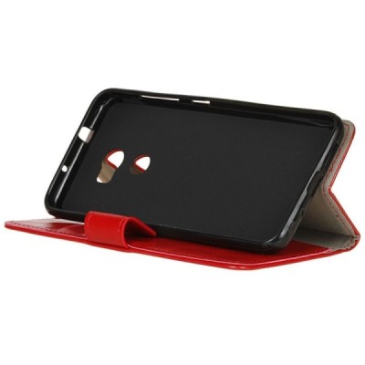 HTC One X10 atvēramais ādas sarkans maciņš (maks) / Vacins.lv