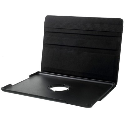 Apple iPad 9.7" 2017 (iPad 9.7" 2018) atvēramais melns ādas futrālis, grozās 360° grādu apjomā / Vacins.lv