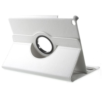 Apple iPad 9.7" 2017 (iPad 9.7" 2018) atvēramais balts ādas futrālis, grozās 360° grādu apjomā / Vacins.lv