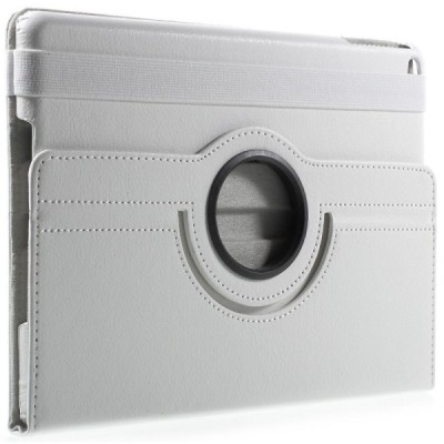 Apple iPad 9.7" 2017 (iPad 9.7" 2018) atvēramais balts ādas futrālis, grozās 360° grādu apjomā / Vacins.lv
