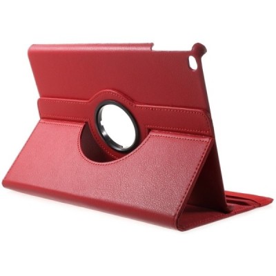 Apple iPad 9.7" 2017 (iPad 9.7" 2018) atvēramais sarkans ādas futrālis, grozās 360° grādu apjomā / Vacins.lv