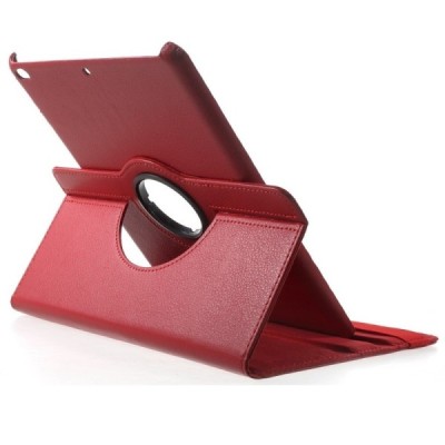 Apple iPad 9.7" 2017 (iPad 9.7" 2018) atvēramais sarkans ādas futrālis, grozās 360° grādu apjomā / Vacins.lv