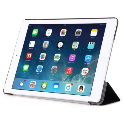 Apple iPad 9.7" 2017 (iPad 9.7" 2018) atvēramais melns slim case maciņš / Vacins.lv