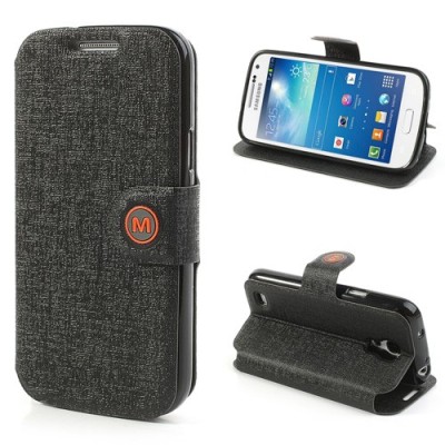 „Meilate“ atverčiamas juodas Samsung Galaxy S4 Mini dėklas (Dėkliukas) / Priedai.lt