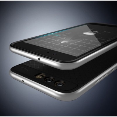 Huawei P10 (Huawei Ascend P10) „IPAKY“ kieto silikono TPU juodas (sidabriniais apvadais) dėklas - nugarėlė / Priedai.lt