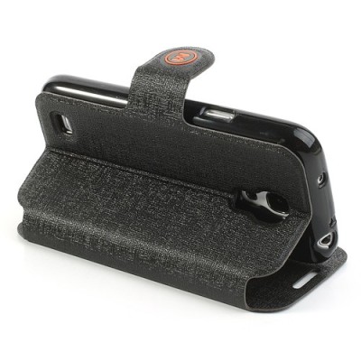 „Meilate“ atverčiamas juodas Samsung Galaxy S4 Mini dėklas (Dėkliukas) / Priedai.lt