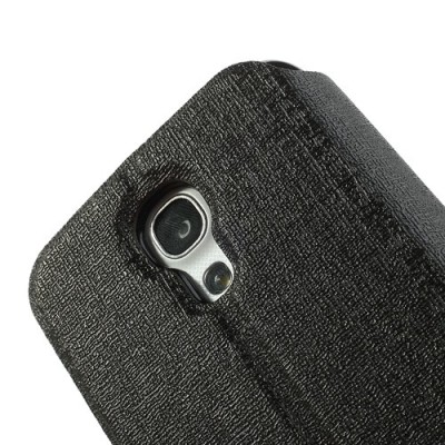 „Meilate“ atverčiamas juodas Samsung Galaxy S4 Mini dėklas (Dėkliukas) / Priedai.lt