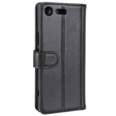 Sony Xperia XZ Premium (Xperia XZ Premium Dual) atverčiamas juodas odinis dėklas - piniginė / Priedai.lt