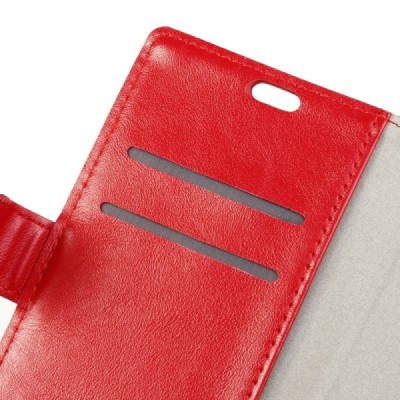 Sony Xperia XZ Premium (Xperia XZ Premium Dual) atvēramais ādas sarkans maciņš (maks) / Vacins.lv