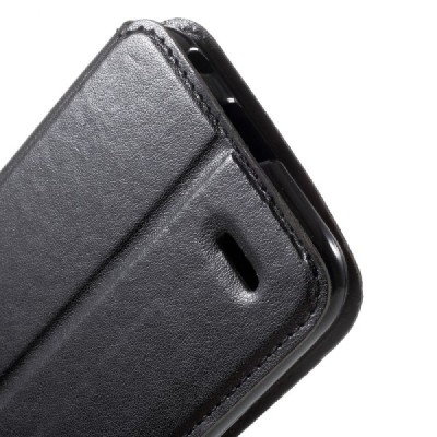 „Roar“ LG K10 2017 (X400, M250N) juodas atverčiamas dėklas su langeliu / Priedai.lt