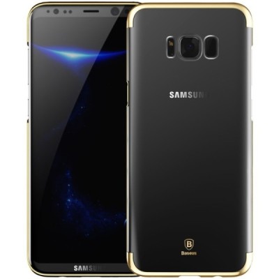 Samsung Galaxy S8 (G950) Baseus Glitter plastikinis skaidrus permatomas auksinis dėklas / Priedai.lt