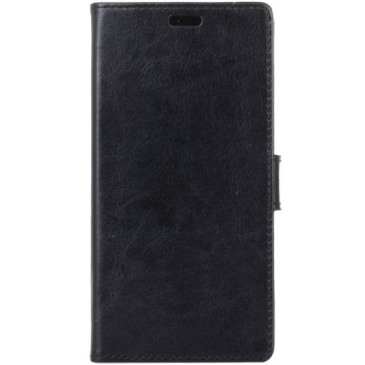 LG K10 2017 (X400, M250N) atvēramais ādas melns maciņš (maks) / Vacins.lv