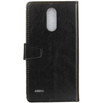 LG K10 2017 (X400, M250N) atvēramais ādas melns maciņš (maks) / Vacins.lv