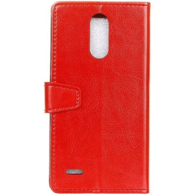 LG K10 2017 (X400, M250N) atvēramais ādas sarkans maciņš (maks) / Vacins.lv