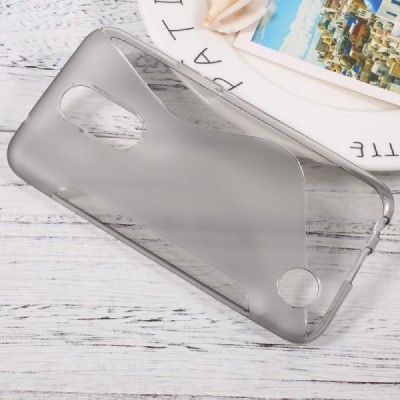 LG K10 2017 (X400, M250N) kieto silikono TPU skaidrus pilkas dėklas - nugarėlė / Priedai.lt