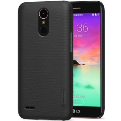 LG K10 2017 (X400, M250N) Nillkin Frosted Shield melns plastmasas apvalks + ekrāna aizsargplēve / Vacins.lv