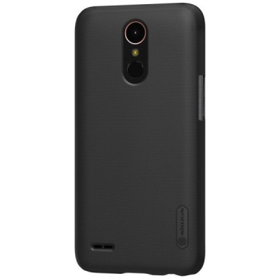 LG K10 2017 (X400, M250N) Nillkin Frosted Shield juodas plastikinis dėklas + apsauginė ekrano plėvelė / Priedai.lt