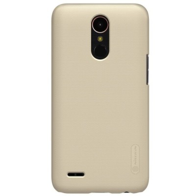 LG K10 2017 (X400, M250N) Nillkin Frosted Shield auksinis plastikinis dėklas + apsauginė ekrano plėvelė / Priedai.lt