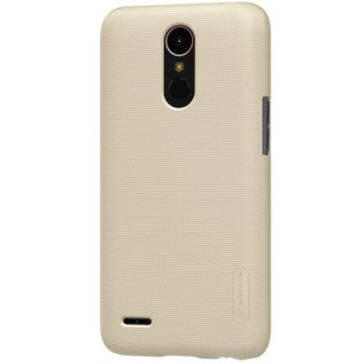 LG K10 2017 (X400, M250N) Nillkin Frosted Shield auksinis plastikinis dėklas + apsauginė ekrano plėvelė / Priedai.lt