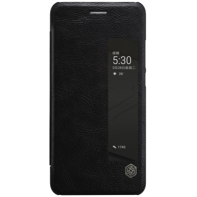 Prabangus „Nillkin“ Qin serijos juodas odinis atverčiamas Huawei P10 (Huawei Ascend P10) dėklas - knygutė / Priedai.lt