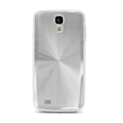Samsung Galaxy S4 i9505 plastikinis cd stiliaus sidabrinis dėklas (dėkliukas, nugarėlė) (Samsung Galaxy S IV i9505, i9500, i9502