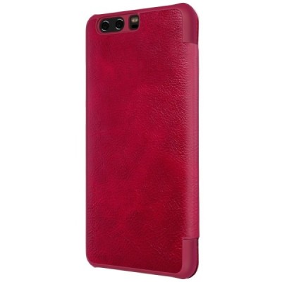 Greznais „Nillkin“ Qin sērijas ādas atvērams sarkans Huawei P10 (Huawei Ascend P10) maciņš / Vacins.lv