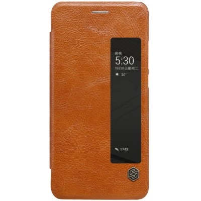 Prabangus „Nillkin“ Qin serijos rudas odinis atverčiamas Huawei P10 (Huawei Ascend P10) dėklas - knygutė / Priedai.lt