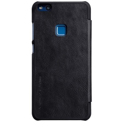 Prabangus „Nillkin“ Qin serijos juodas odinis atverčiamas Huawei P10 Lite dėklas - knygutė / Priedai.lt