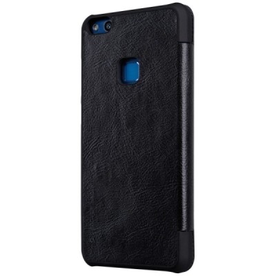 Prabangus „Nillkin“ Qin serijos juodas odinis atverčiamas Huawei P10 Lite dėklas - knygutė / Priedai.lt