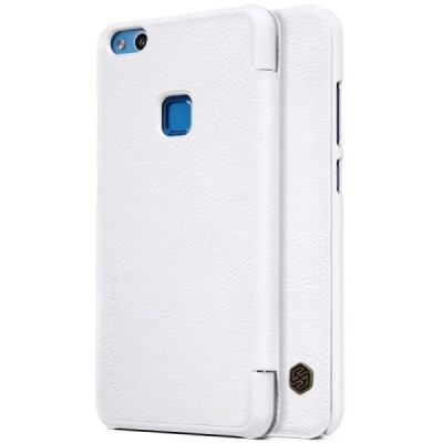 Greznais „Nillkin“ Qin sērijas ādas atvērams balts Huawei P10 Lite maciņš / Vacins.lv