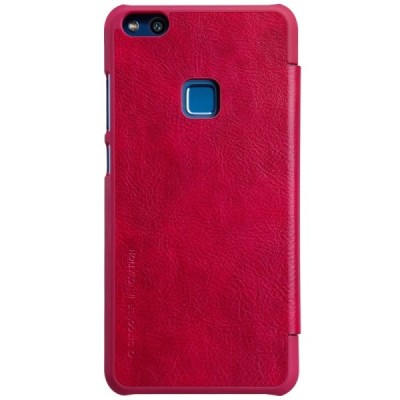 Greznais „Nillkin“ Qin sērijas ādas atvērams sarkans Huawei P10 Lite maciņš / Vacins.lv