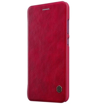 Greznais „Nillkin“ Qin sērijas ādas atvērams sarkans Huawei P10 Lite maciņš / Vacins.lv